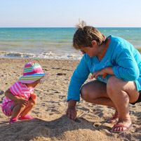 Пляж для отдыха с детьми